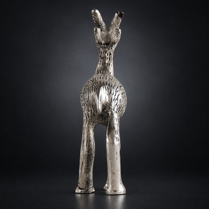 Aluminium Showpiece Deer Silver Statue - 7*2.3*8 Inch (AS216 S)