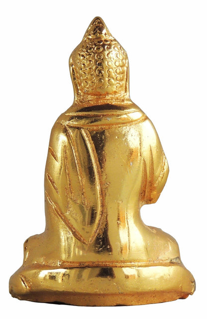 Aluminium Showpiece Buddha Gold Statue - 2.5*2*3.8 Inch (AS221 G)