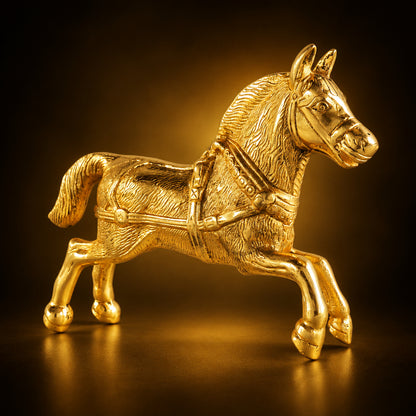 Aluminium Showpiece Horse  - 9.6*2.5*6.5 inch (AS222 G)