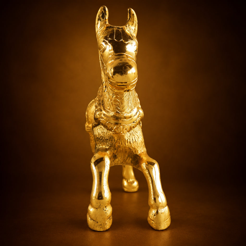 Aluminium Showpiece Horse  - 9.6*2.5*6.5 inch (AS222 G)