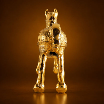 Aluminium Showpiece Horse  - 9.6*2.5*6.5 inch (AS222 G)