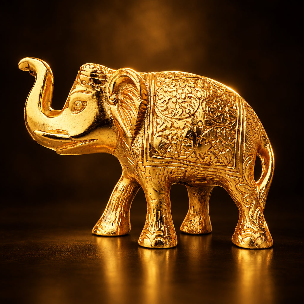 Aluminium Showpiece Elephant Small - 5.3*2.2*3.5 inch (AS240 A)