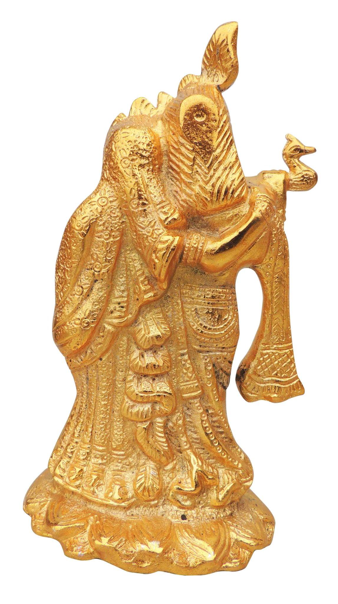 Aluminium Radha Krishna Gold -4.4*3*7.5 Inches (AS242 G)