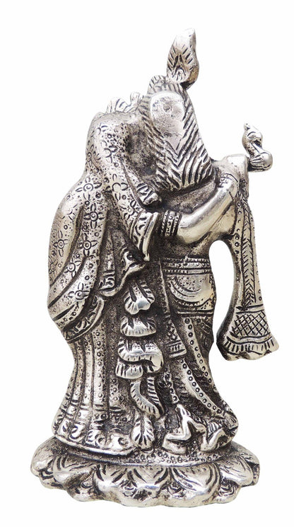 Showpiece Radha Krishna  Statue Silver Finish- 4.4*3*7.5 inch (AS242 S)