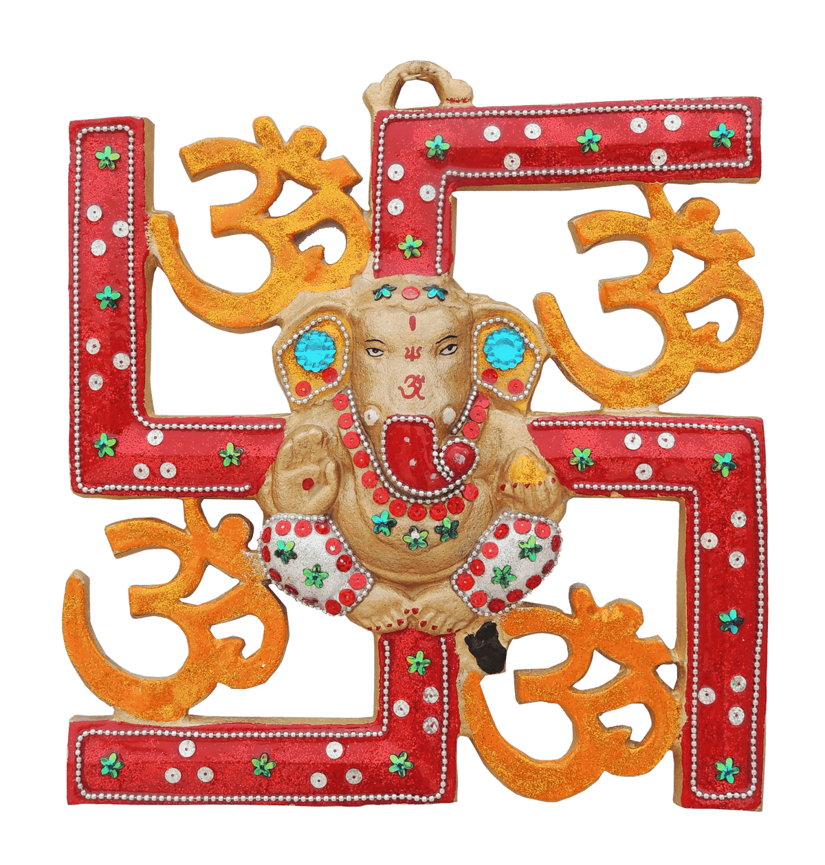 Aluminium Wall Hanging Showpiece Satya With Ganesh - 11*1*11.5 inch (AS249 C)