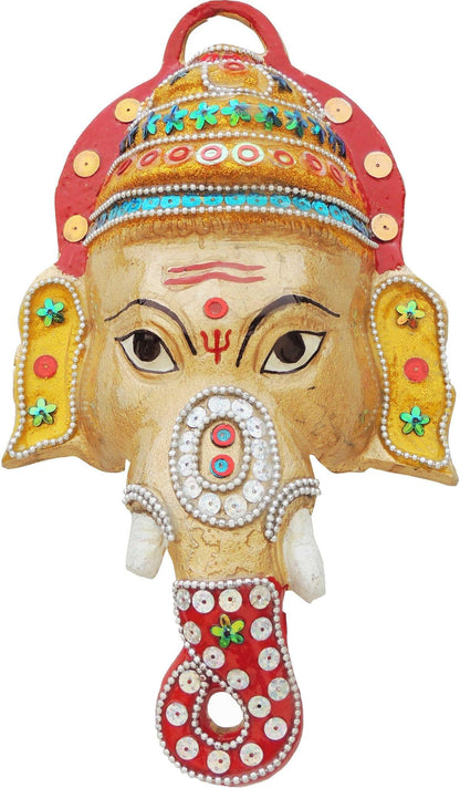 Showpiece Ganesh Wall Hanging Coloured - 5.7*2*10.2 inch (AS251 B)
