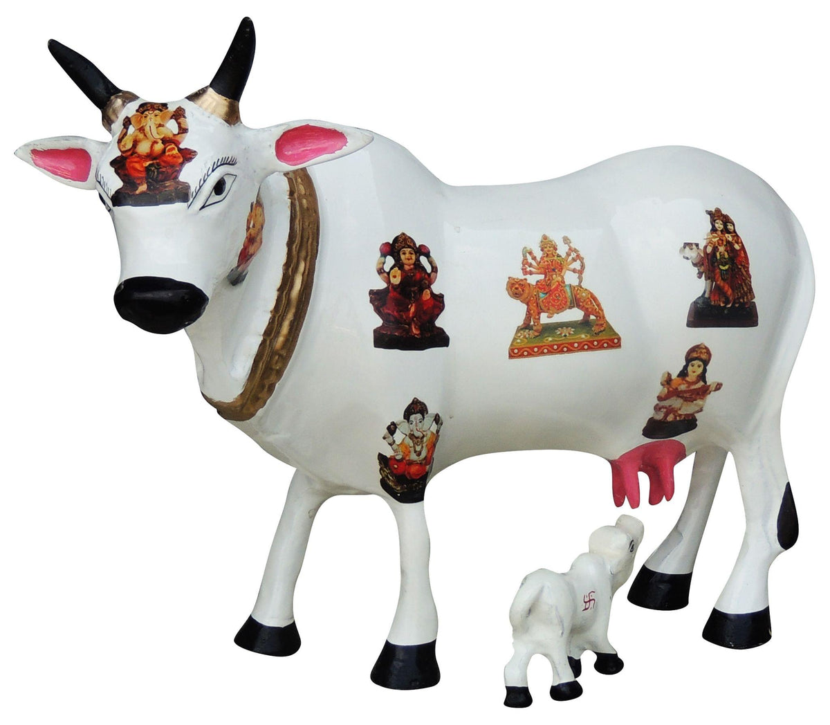 Showpiece Cow & Calf Statue In White - 13*4*11 inch (AS252 D)