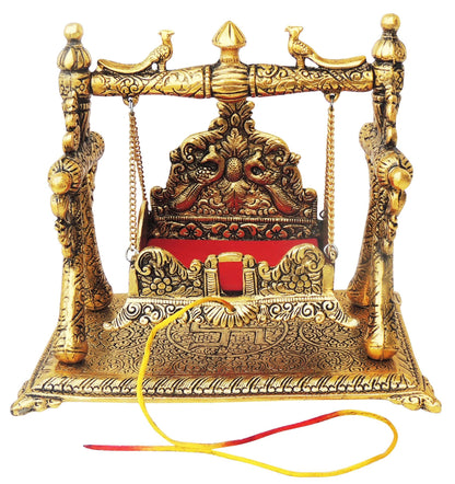 Aluminium Showpiece Jhula Gold Antique Statue - 9.3*6.2*8 Inch (AS258 A)