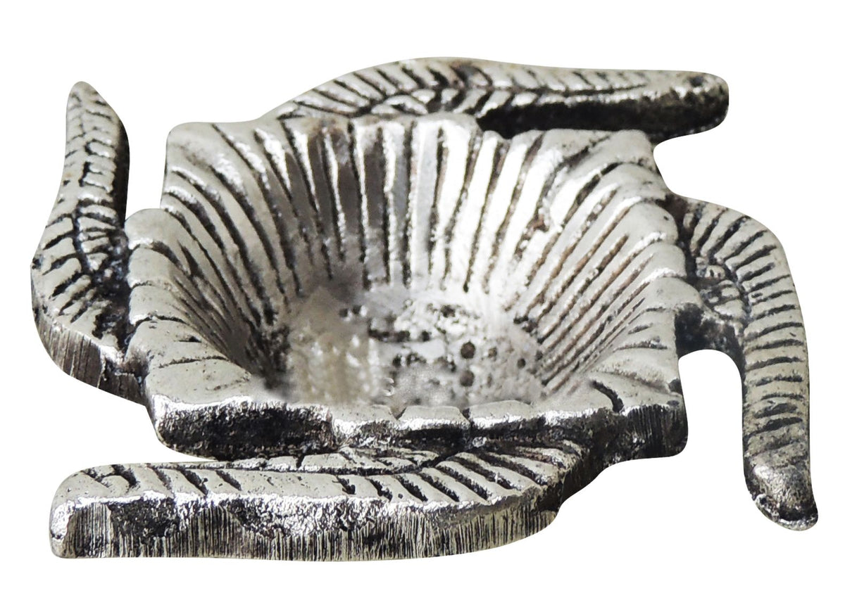 Aluminium Showpiece Swastik Deepak, Oil Lamp - 2.5*2.5*0.5 Inch (AS268 B)