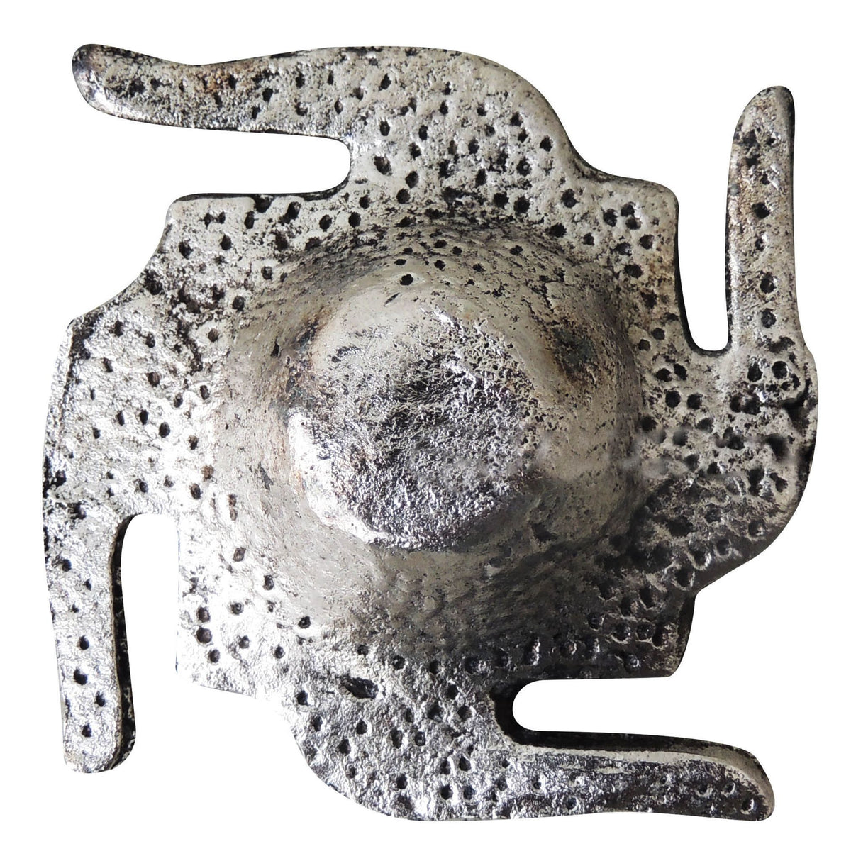 Aluminium Showpiece Swastik Deepak, Oil Lamp - 2.5*2.5*0.5 Inch (AS268 B)