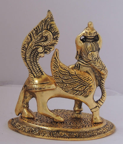 Showpiece Kamdhenu Cow Statue - 5*4.5*5.5 inch (AS274 G)