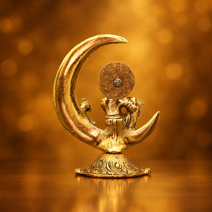 Showpiece Krishna On Moon Statue - 5.5*3.8*6.5 inch (AS305 G)