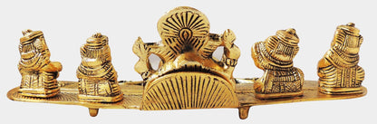 Aluminium Showpiece Musical Ganesh With Deepak Statue - 11.5*4.5*3.1 Inch (AS333 G)