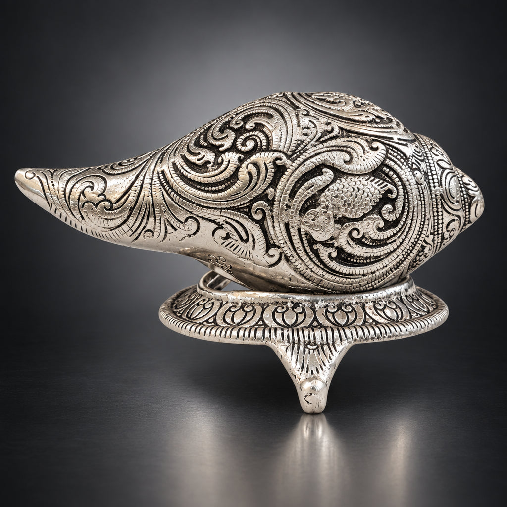 Aluminium Showpiece Shank With Stand Statue (AS342 S)