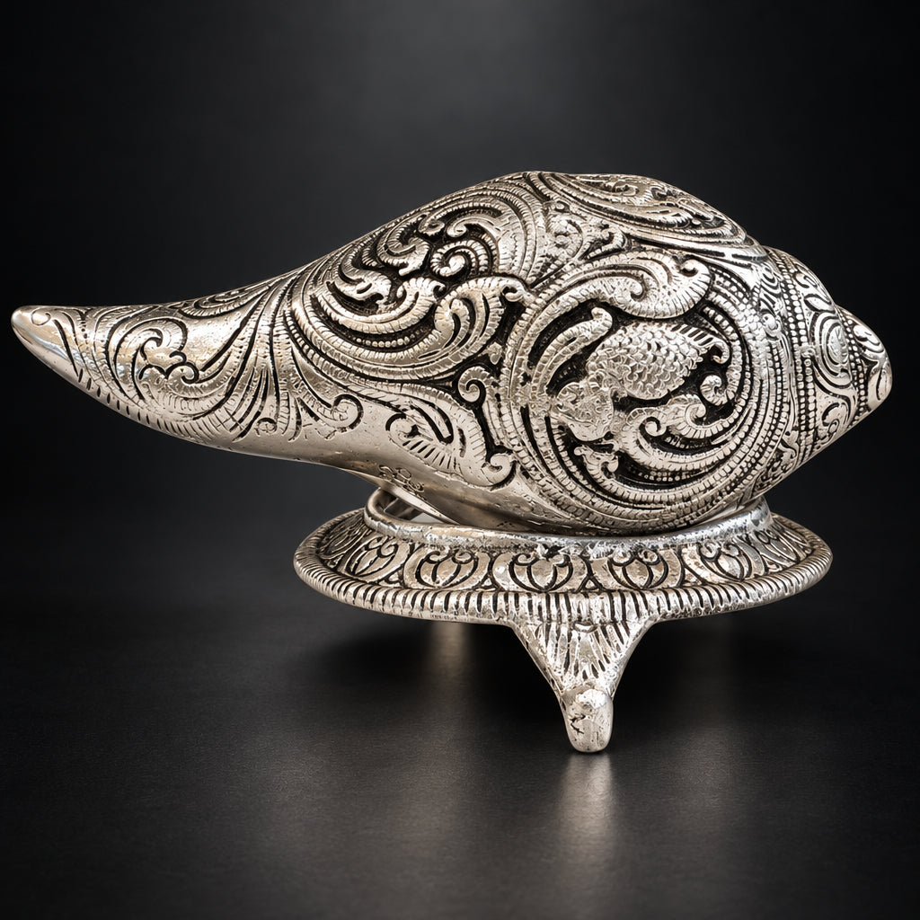 Aluminium Showpiece Shank With Stand Statue (AS342 S)