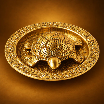 Showpiece Tortoise Statue With Plate- 4.5*4.5*1 inch (AS344 C)