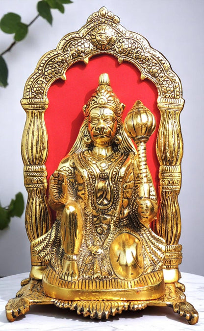 Aluminium  Showpiece Hanuman Ji - 6.1*5.5*12.5 Inch (AS350 G)