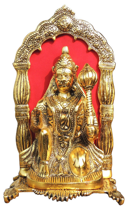 Aluminium  Showpiece Hanuman Ji - 6.1*5.5*12.5 Inch (AS350 G)