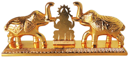 Elegant Elephant Design Sindhur Dibbi with Ganesh Statue  - 6*1.2*2.5 Inch (AS398 G)