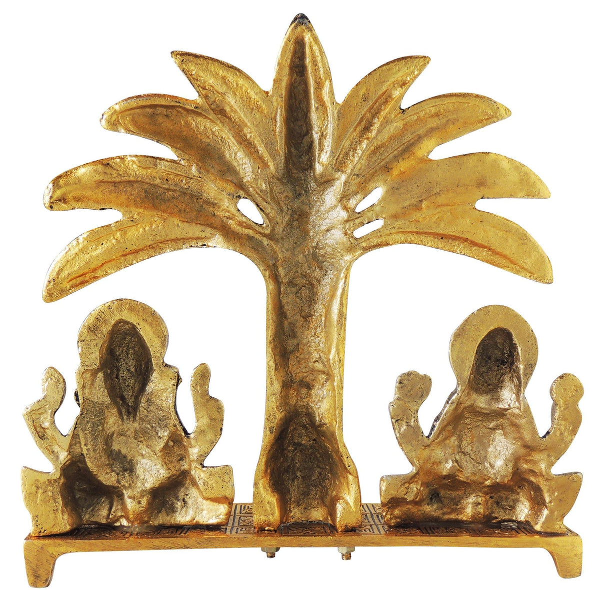 Aluminium Showpiece Laxmi Ganesh With Tree Statue  - 10*2.5*10 Inch (AS399 G)