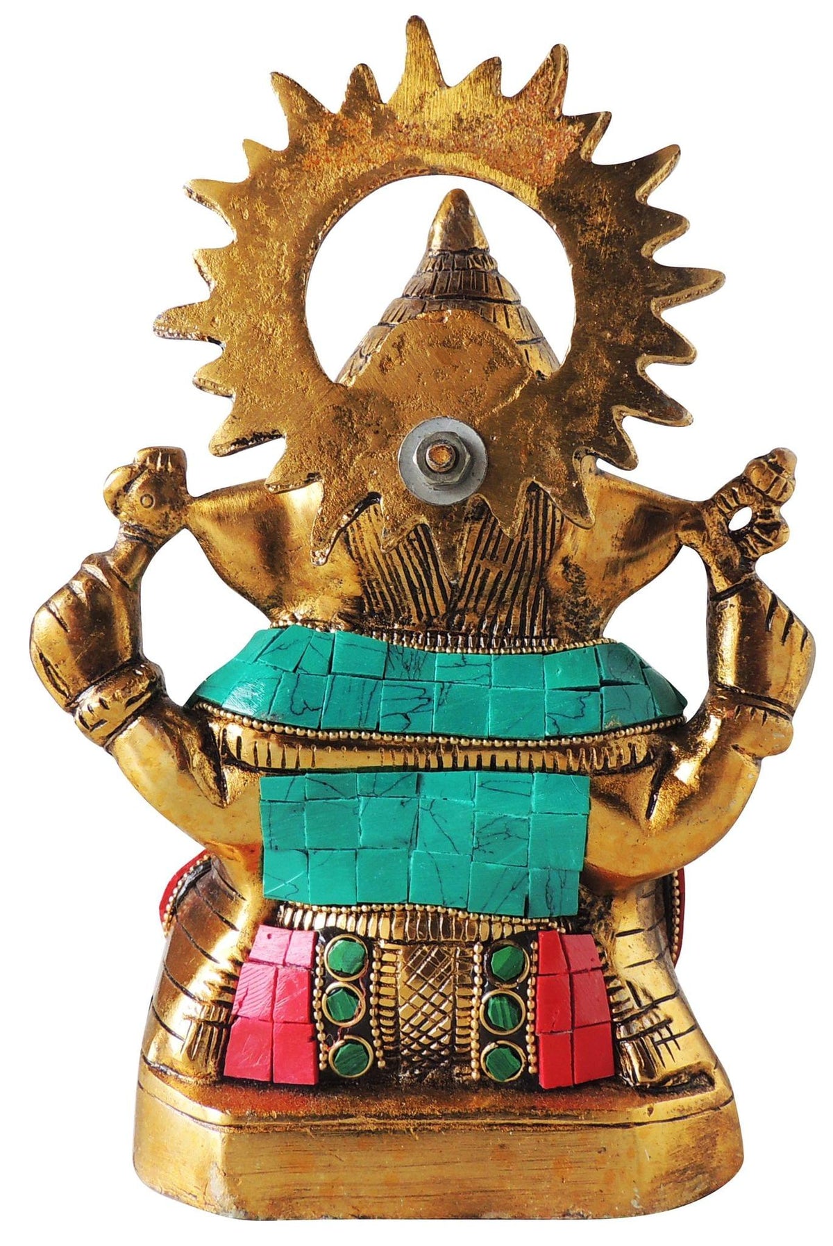 Aluminium Showpiece Ganesh Statue  - 5.5*3.2*7.5 Inch (AS405 G)