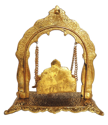 Aluminium Showpiece Laddu Gopla Jhula God Idol Statue - 8.2*4.2*9 Inch (AS426 A )