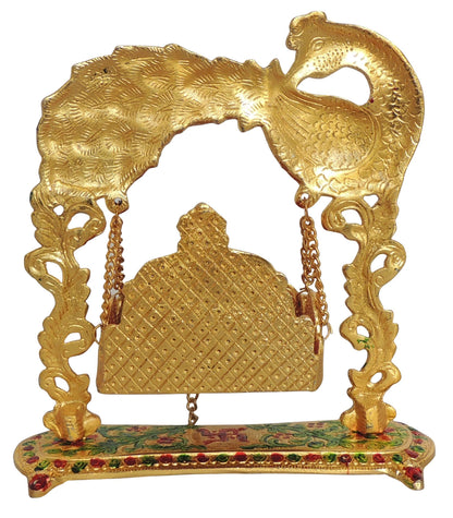 Aluminium Showpiece Laddu Gopla Jhula - 9*4*9.5 Inch (AS426 B)