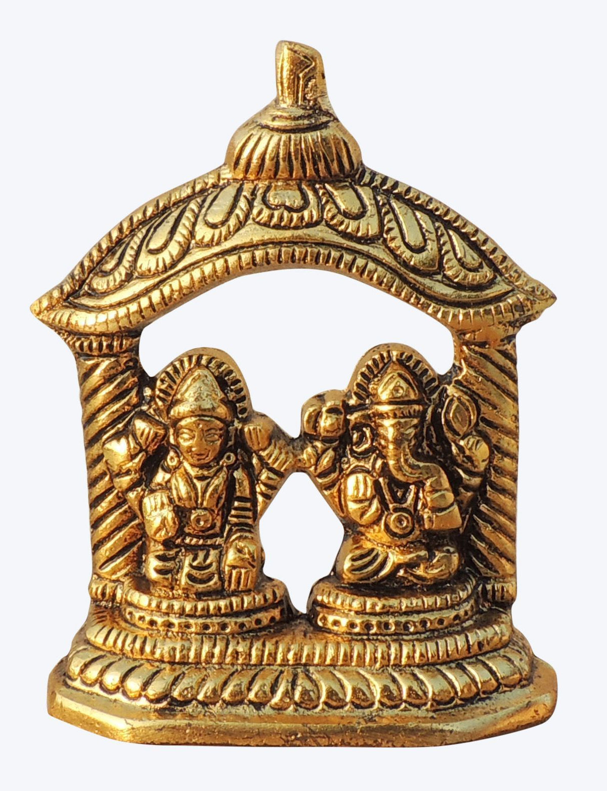 Aluminium Diwali Pooja Set With Agarbatti Stand, Deepak & Laxmi Ganesh Pair Statue (AS428 C)