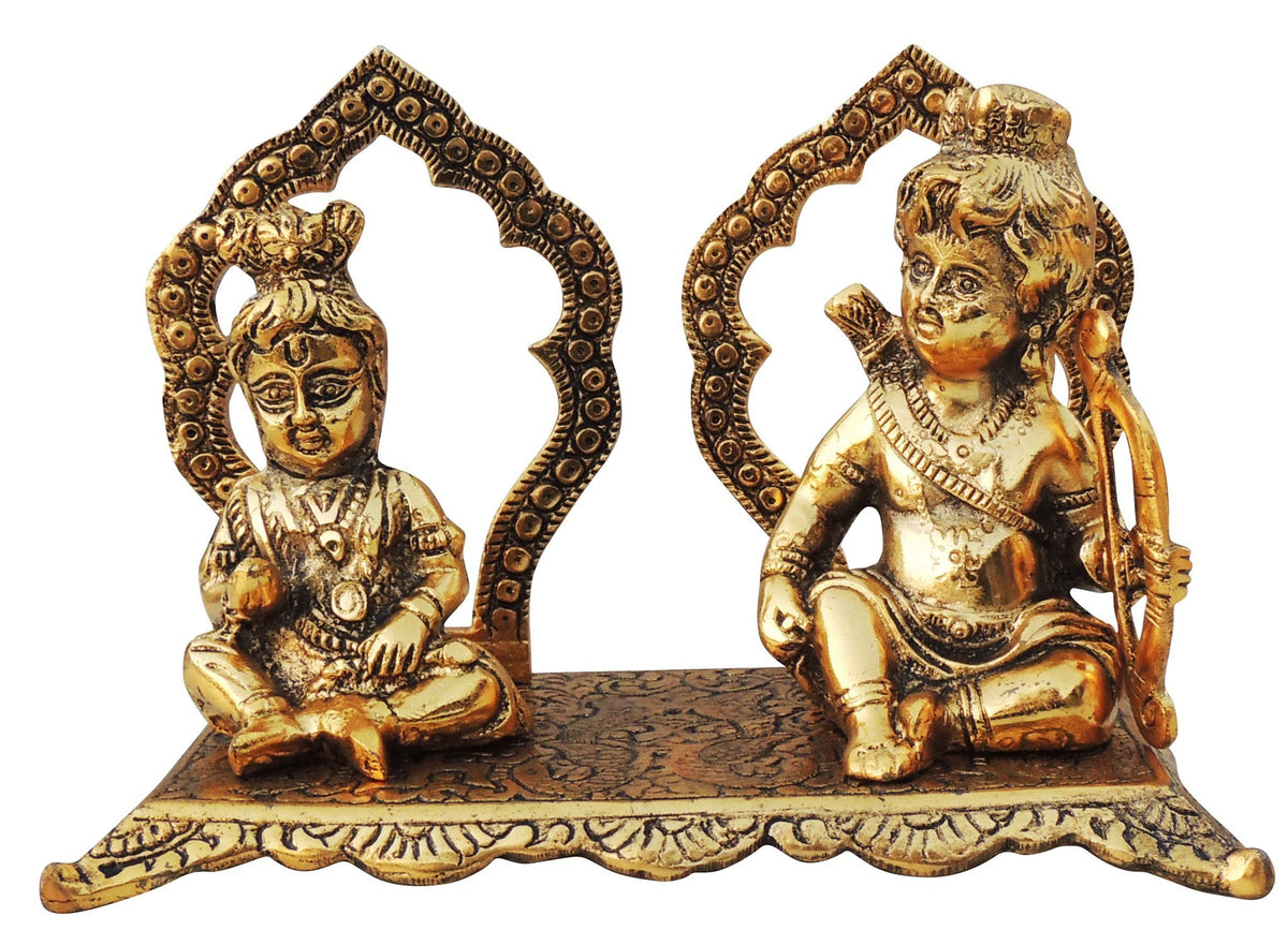 Aluminium Showpiece Ram Shyam Statue - 8.2*5*6 Inch (AS431 G)