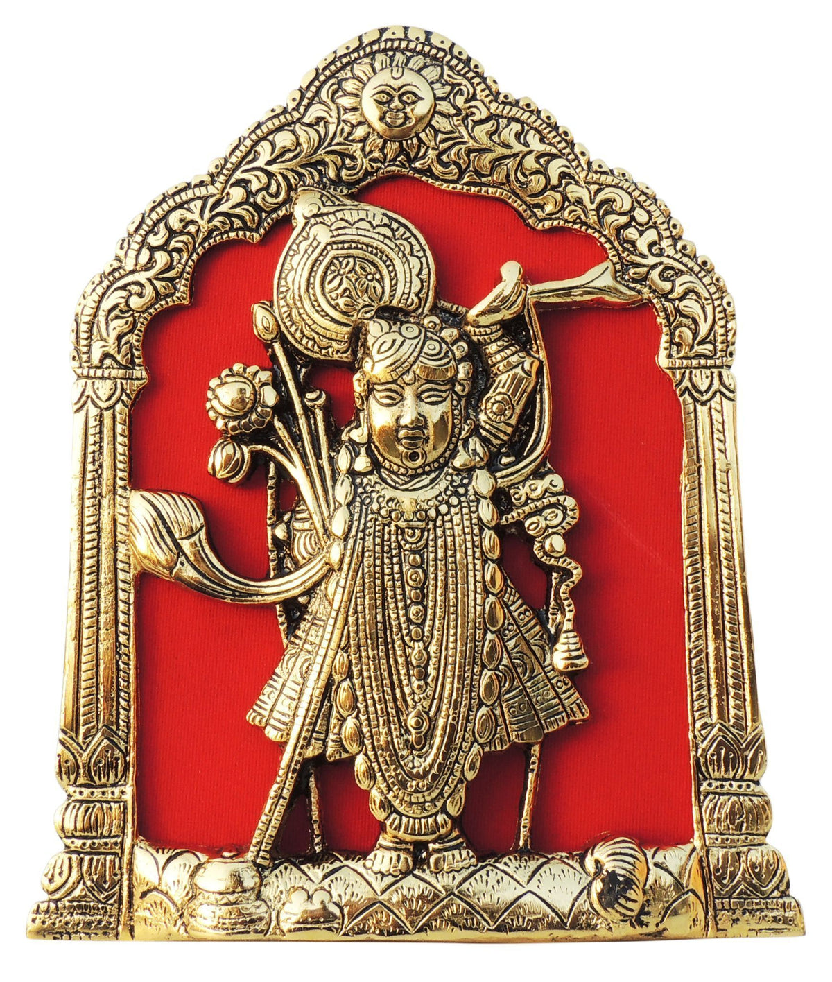 Aluminium Showpiece Wall Hanging Shreenath Statue - 6.5*1*8 Inch (AS433 G)