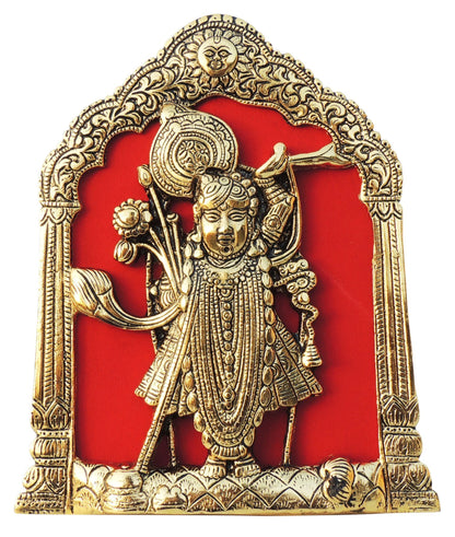 Aluminium Showpiece Wall Hanging Shreenath Statue - 6.5*1*8 Inch (AS433 G)