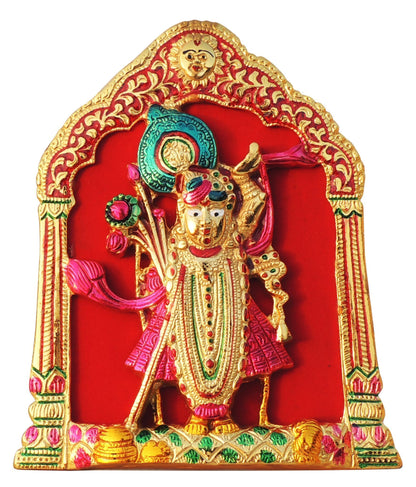 Aluminium Showpiece Wall Hanging Shree Nath Statue - 7*1*8.2 Inch (AS433 M)