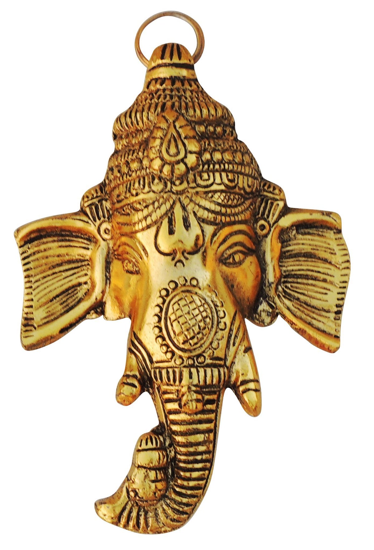 Aluminium Showpiece Trunk Ganesh, Soond Ganesh Statue - 4.2*1.5*7.2 Inch (AS437 G)