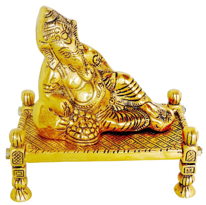 Aluminium Showpiece Bed Ganesh Statue - 6*3.2*6 Inch (AS445 G)