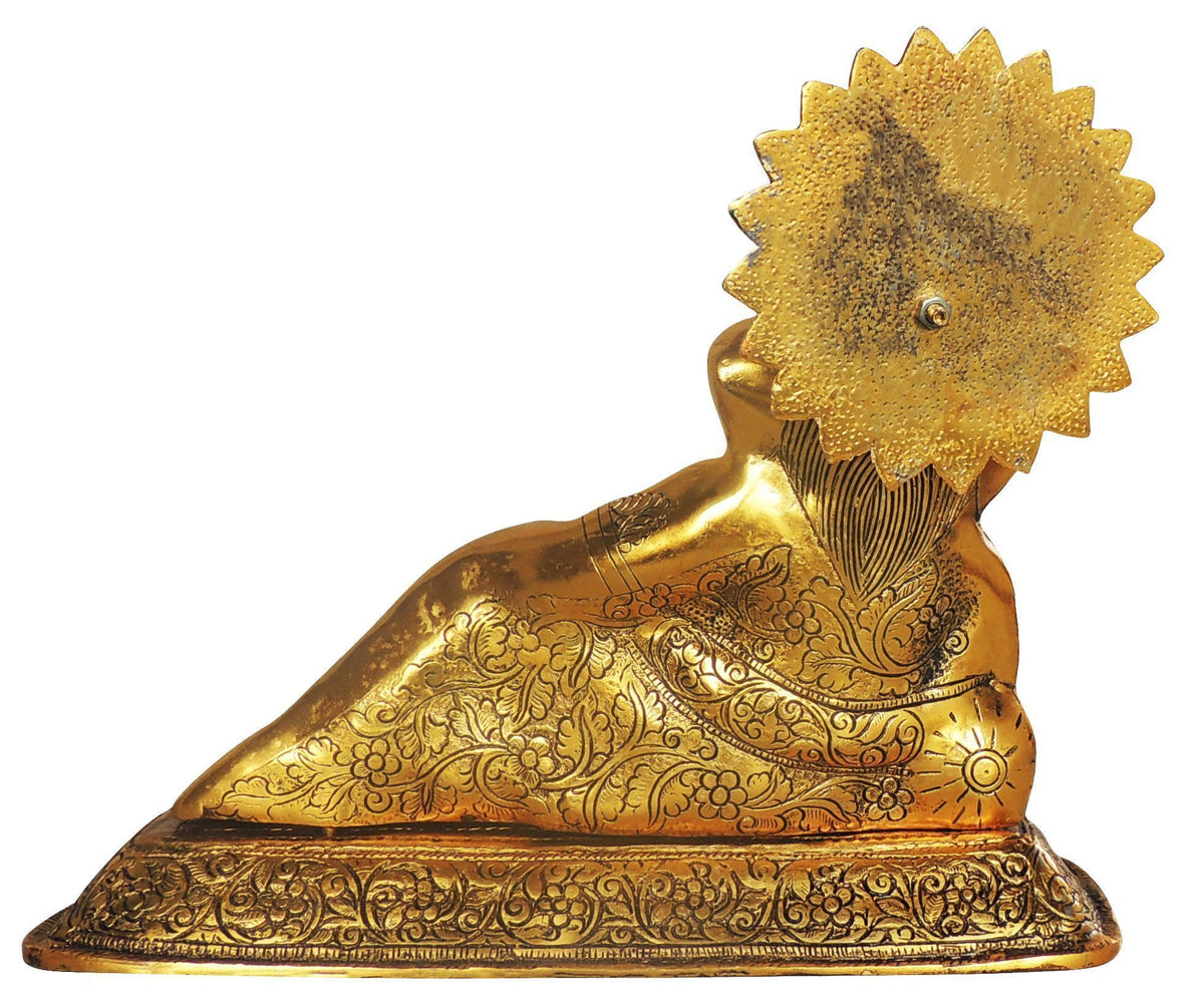 Aluminium Showpiece Masand Ganesh Statue - 14.5*6*12 Inch (AS449 G)