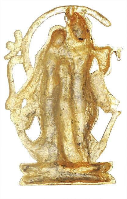 Aluminium Showpiece Wall Hanging Radhak Krishna Om Statue - 7*1*10.5 Inch (AS450 G)