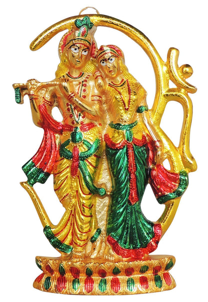 Aluminium Showpiece Wall Hanging Radha Krishna Meena Statue - 7*1*10.5 Inch (AS450 M)