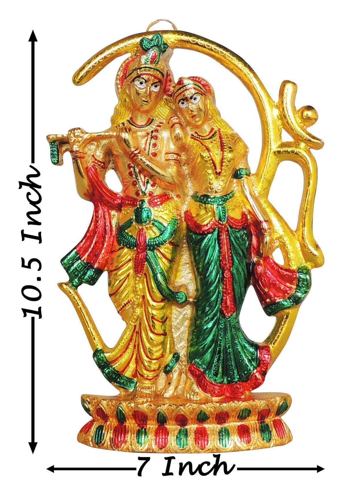 Aluminium Showpiece Wall Hanging Radha Krishna Meena Statue - 7*1*10.5 Inch (AS450 M)