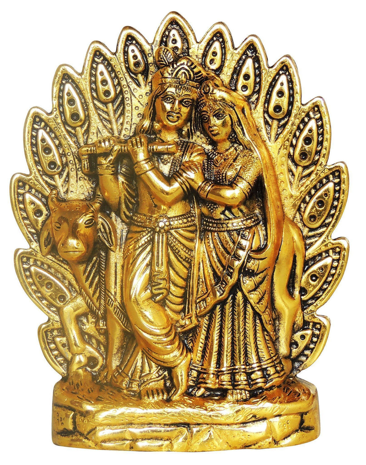 Aluminium Showpiece Wall Hanging Radha Krishna Statue - 7*1.2*9 Inch (AS451 G)