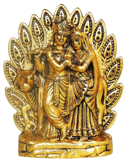 Aluminium Showpiece Wall Hanging Radha Krishna Statue - 7*1.2*9 Inch (AS451 G)