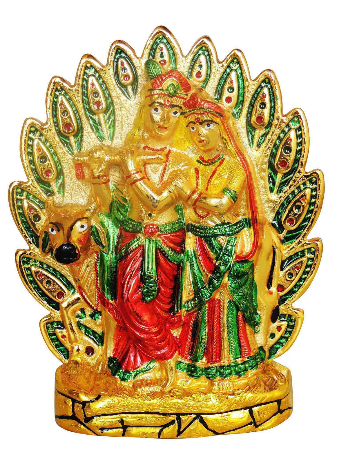 Aluminium Showpiece Wall Hanging Radha Krishna Meena Statue - 7*1.5*9 Inch (AS451 M)