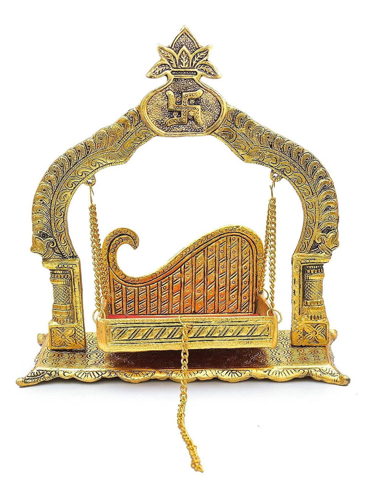 Aluminium Showpiece Kalash Jhula Statue - 10.2*4.5*11.5 Inch (AS456 G)