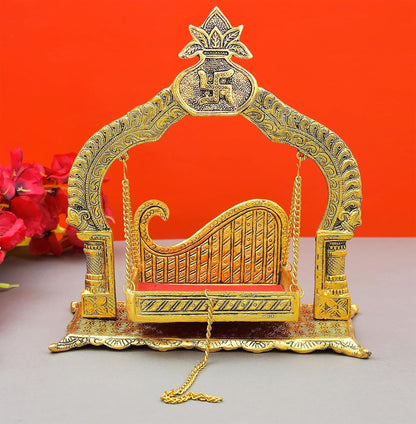 Aluminium Showpiece Kalash Jhula Statue - 10.2*4.5*11.5 Inch (AS456 G)