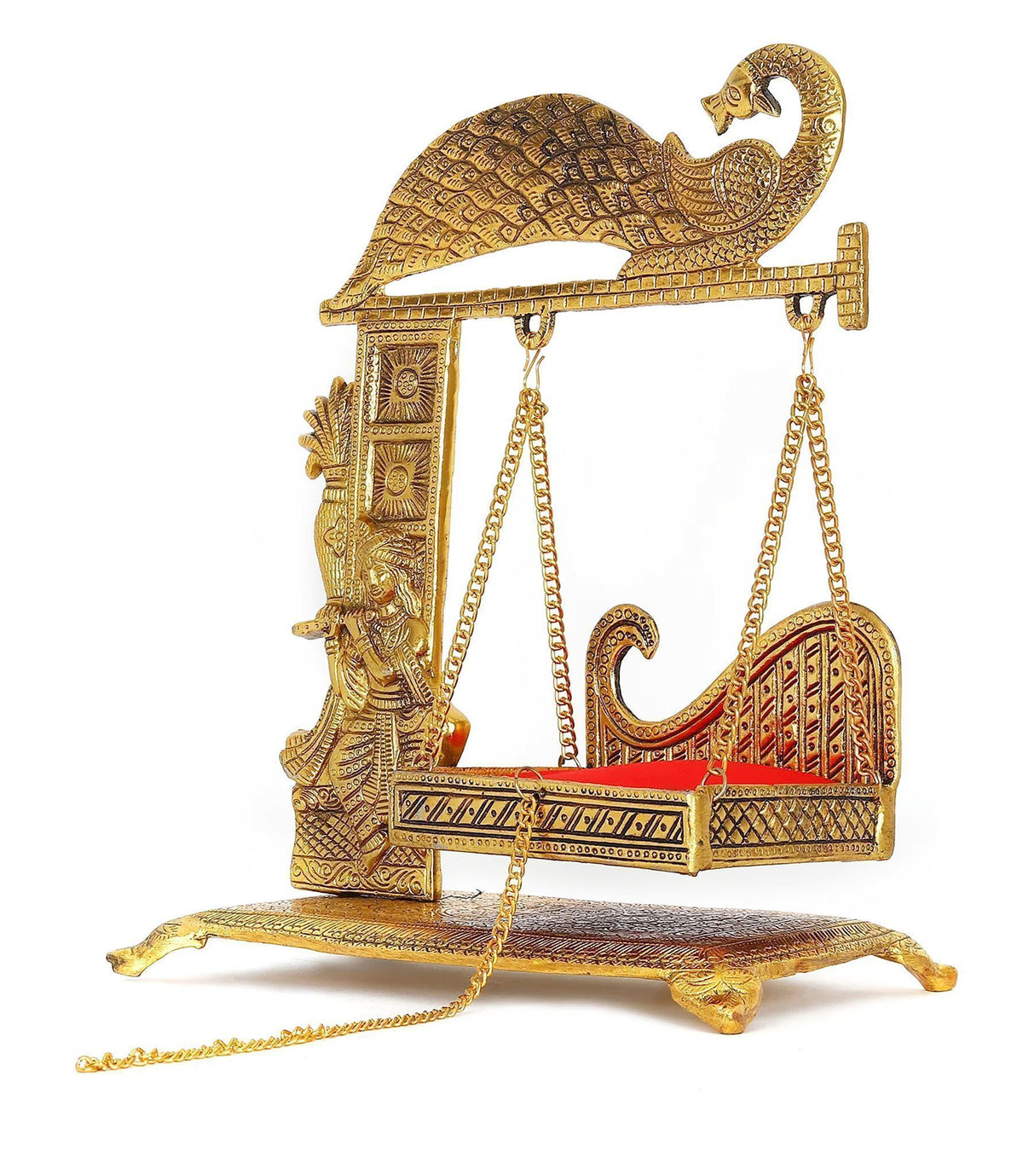 Aluminium Showpiece Krishna With Jhula Statue - 10.5*6.2*13.5 Inch (AS458 K)