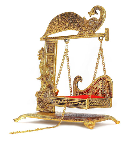 Aluminium Showpiece Krishna With Jhula Statue - 10.5*6.2*13.5 Inch (AS458 K)