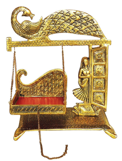 Aluminium Showpiece Radha With Jhula Statue - 10.5*6.2*12.5 Inch (AS458 R)