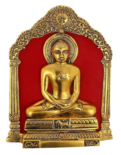Aluminium Showpiece Mahaveer Ji Statue - 7*1.5*8.7 Inch (AS462 G)
