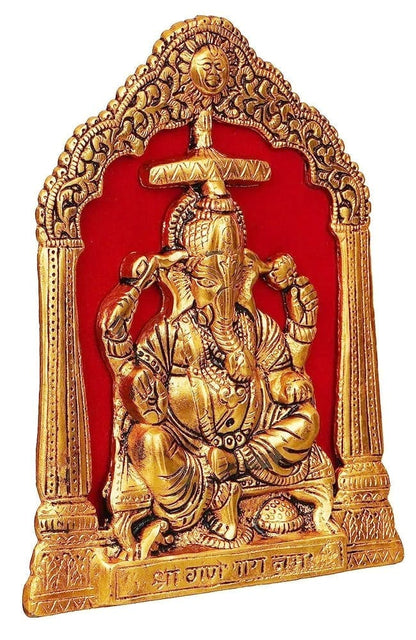 Aluminium Showpiece Ganesh Ji Statue - 6.6*0.5*8.5 Inch (AS464 G)