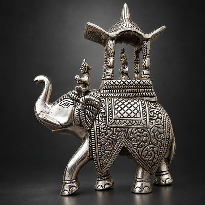 Aluminium Showpiece Elephant Statue - 7*2.5*10 Inch (AS473 S)