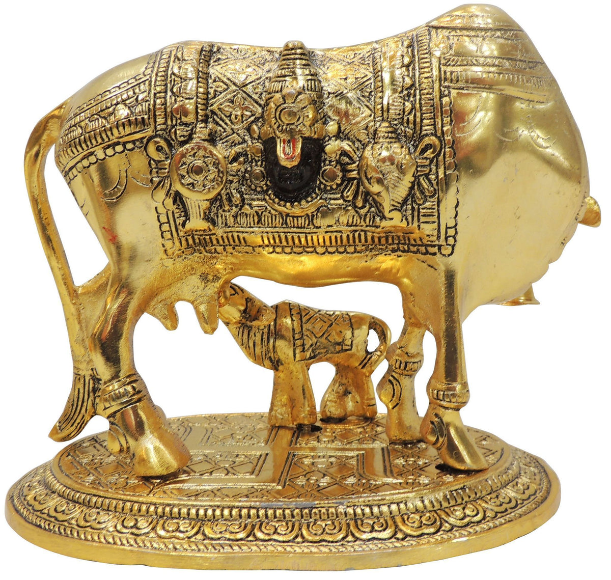 Aluminium Showpiece Cow - 8*4.7*6 Inch (AS477 G)
